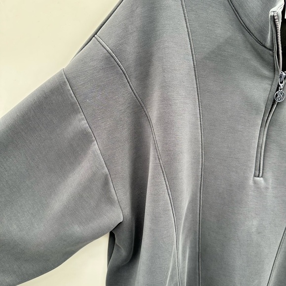VICTORIA SECRET Grey .5 zip woman soft oversized lightweight scuba sweatshirt XL - Picture 5 of 12